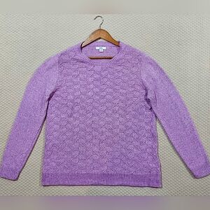 Croft & Barrow Lilac Lavender Purple Modern Crew Neck Knit Sweater Size XL